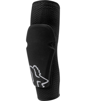 A photo of the protective Fox Enduro Elbow Sleeve, with extra-thick padding over the elbow, and the Fox logo printed onto them.